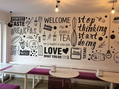 Wall in cafe on Behance | Cafe wall art, Cafe interior design, Cafe wall