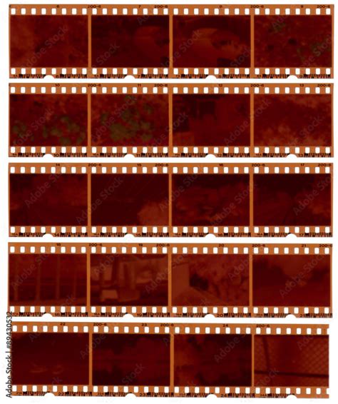 Realistic gritty scan of 35mm color negative film strips. Stock Photo | Adobe Stock