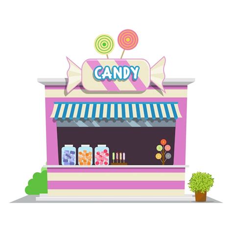 Premium Vector | Candy shop.shop icon in flat style design