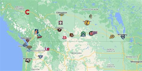 WHL Teams Map with logos | WHL Teams Location - FTS DLS KITS