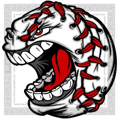 Baseball Graphic - Vector Clipart Screaming Baseball