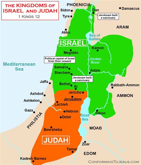 Map Of Divided Kingdom Judah And Israel - Share Map