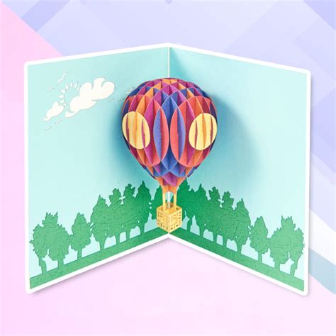 Paper Pop-up Card Balloon - BePatterns