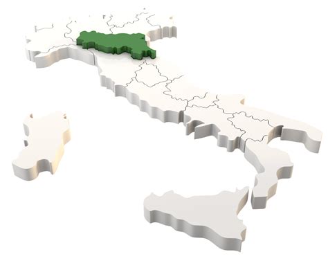 Free mapa de italia un render 3d aislado con emilia romagna regiones ...