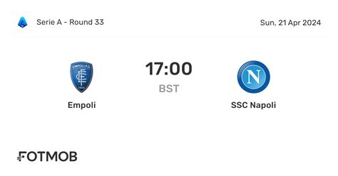 Empoli vs SSC Napoli - live score, predicted lineups and H2H stats