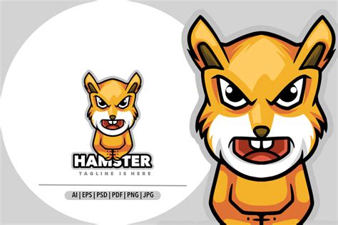 Cute Hamster Mascot Angry Logo Graphic by Bayuktx · Creative Fabrica