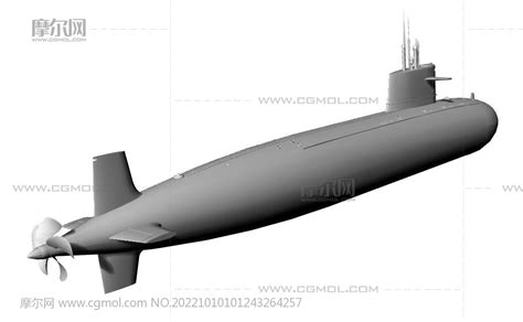 091核潜艇stl模型_军舰模型下载-摩尔网CGMOL