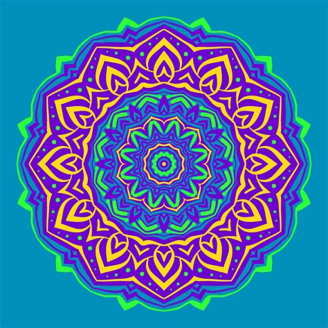 abstract mandala background psychedelic style round trippy vector ...