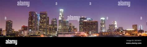 Sunrise Los Angeles California Downtown City Skyline Stock Photo - Alamy