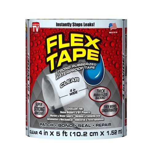 FLEX SEAL FAMILY OF PRODUCTS Flex Tape Clear 4 in. x 5 ft. Strong ...