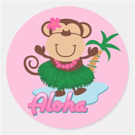 Aloha Monkey Sticker | Zazzle