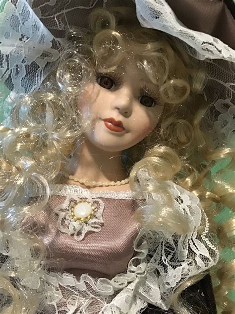 Beautiful Porcelain Doll Victorian Style Velvet and Satin Gown | Etsy