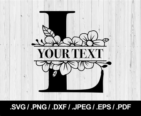 Flower Split Letter L. Floral Letter SVG PNG JPEG Eps Ai - Etsy