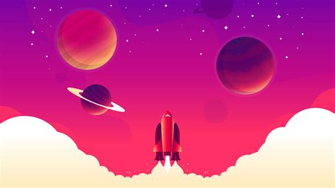 Rocket Launch: Minimalist Space Wallpaper - Heroscreen