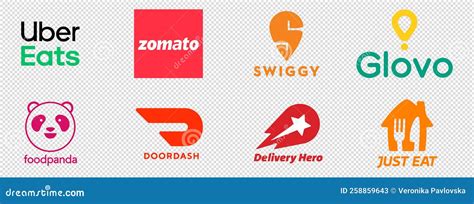 Popular Food Delivery Service Logos: Uber Eats, Zomato, Glovo, Just Eat ...