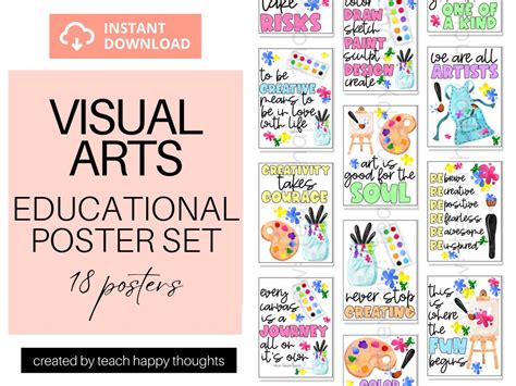 18 ART Teacher CLASSROOM POSTERS Poster Set Art Painting Drawing ...