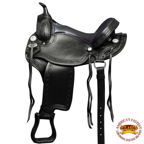 BK-15 15" HILASON GAITED WESTERN FLEX TRAILPLEASURE ENDURANCE SADDLE - BLACK 6BK - Saddles