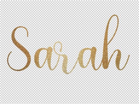 Sarah Name SVG PNG Custom Name Clipart Svg Png Image Gold Name - Etsy