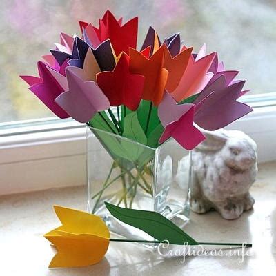 Colorful Paper Tulip Flowers Bouquet | AllFreePaperCrafts.com