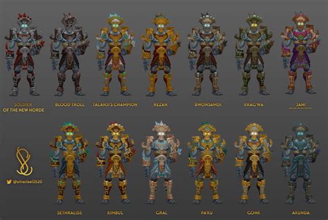 Zandalari Heritage Armor Color Variations - by me : wow