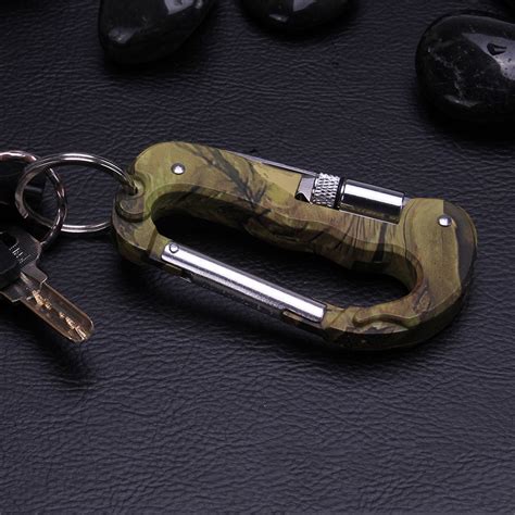 Camouflage mini multi function outdoor buckle keychain carabiners multi purpose folding tool ...