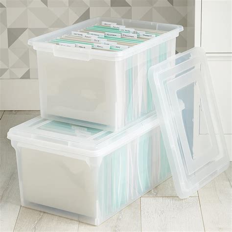 Clear Stackable File Tote Boxes | The Container Store