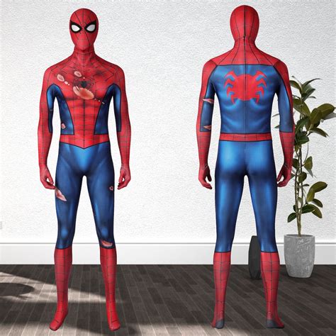 Spiderman Ps5 Peter Parker Classic Suit Damaged Cosplay - Etsy