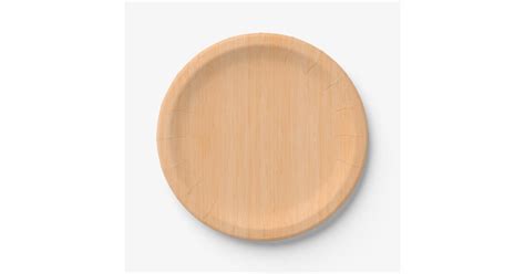 Peach Bamboo Wood Grain Look Paper Plate | Zazzle.com