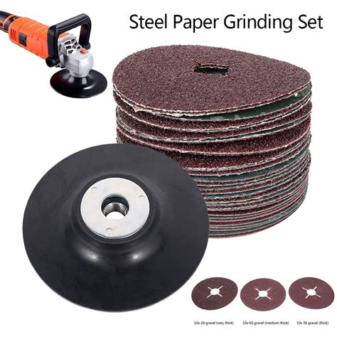 ODOMY 115mm Rubber Backing Pad for Angle Grinder+30pcs Fibre Sanding Discs Grinder - Walmart.com ...