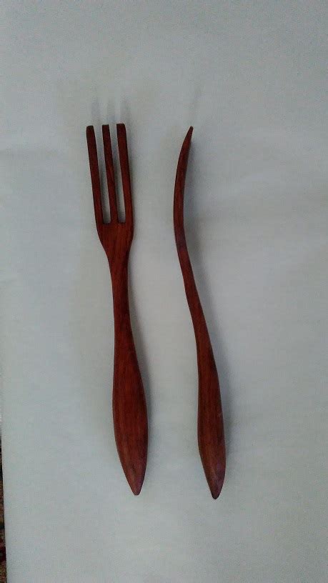 Hand Carved Wooden Pasta Fork For Sale | Morel Wood Carving