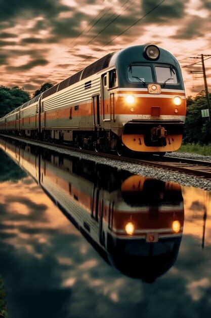 Premium AI Image | Mesmerizing Train Photography Motion blur reflection speed cinematic AI ...