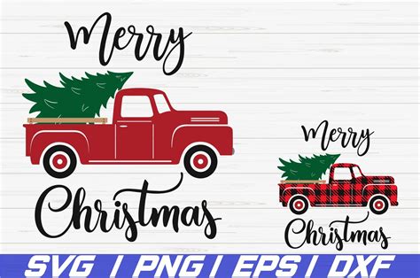 Christmas truck tree SVG / Merry Christmas SVG / Cricut (408374) | Cut ...