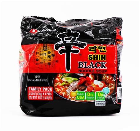 Nongshim Shin Ramyun BLACK – 4.58 Oz 4 PK – Global Food