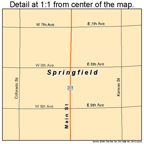 Springfield Colorado Street Map 0873330