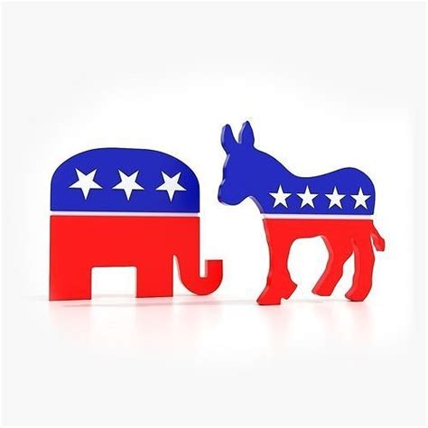 Democratic Donkey and Republican Elephant political symbols 3D model | CGTrader