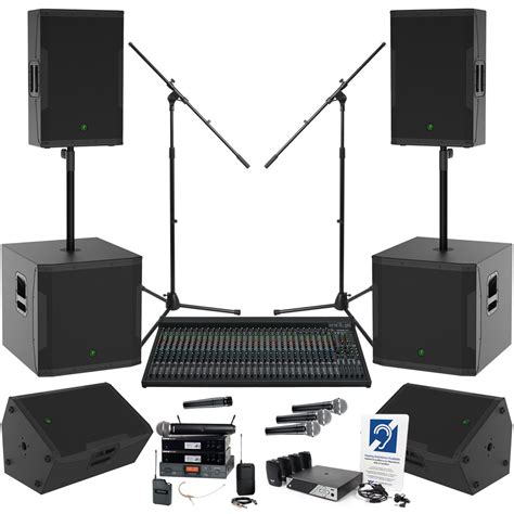 Church Sound System with 6 Mackie SRM Series Loudspeakers 2 Subwoofers and 3204VLZ4 Mixer