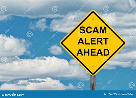 Scam Alert Ahead Caution Sign Stock Photo - Image of safety, danger ...