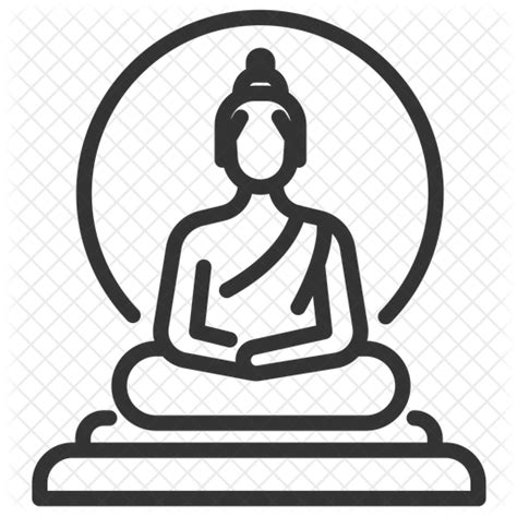 Buddha Icon - Download in Line Style