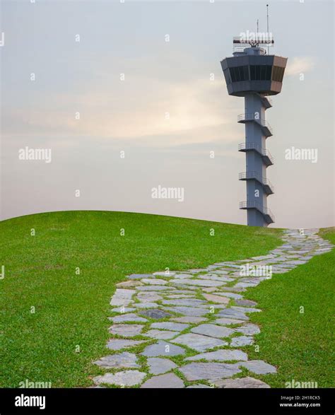 Radar tower airport communication Stock Photo - Alamy