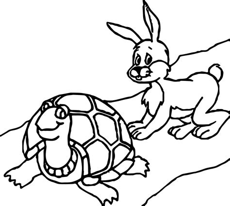 Coloring Pages Turtle And Rabbit