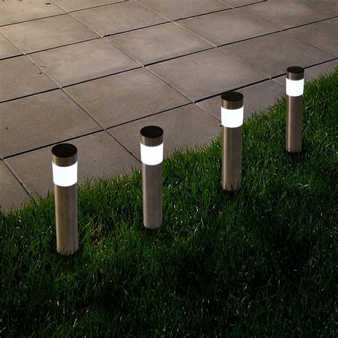 Solar Outdoor LED Light, Battery Operated Stainless Steel Path Walkway Lights for Landscape ...