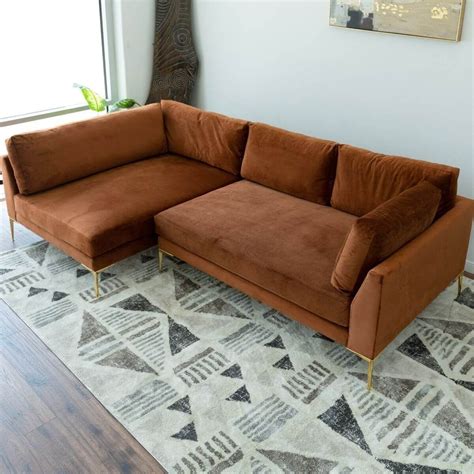 Chamberlain Sectional Sofa (burnt orange) left chaise | Modern ...