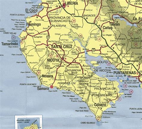 Map of Nicoya Peninsula, Guanacaste | Playa samara, Map, Holiday travel