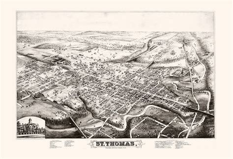 ST. THOMAS MAP Antique St Thomas Ontario Map Antique Map | Etsy