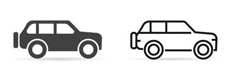 Car icon SUV. Flat and line icon. Transport concept. Vector illustration isolated on white ...