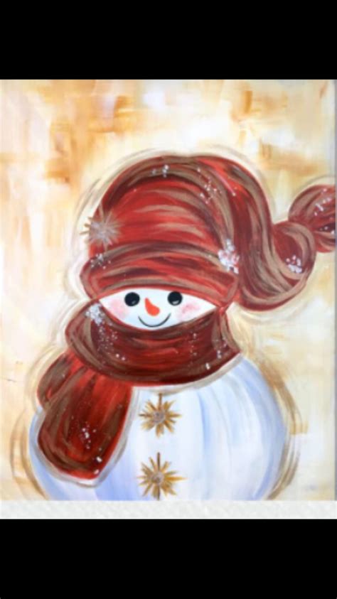 "Shake Your Flakes" Snowman, from Painting With A Twist. | Christmas paintings, Christmas canvas ...