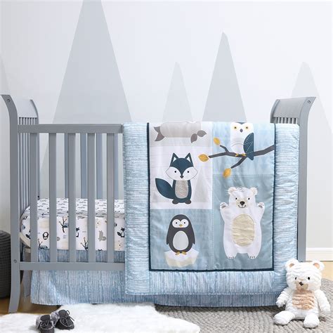 Nordic Wonder 4 Piece Arctic Wildlife Themed Baby Boy Crib Bedding Set - Walmart.com - Walmart.com