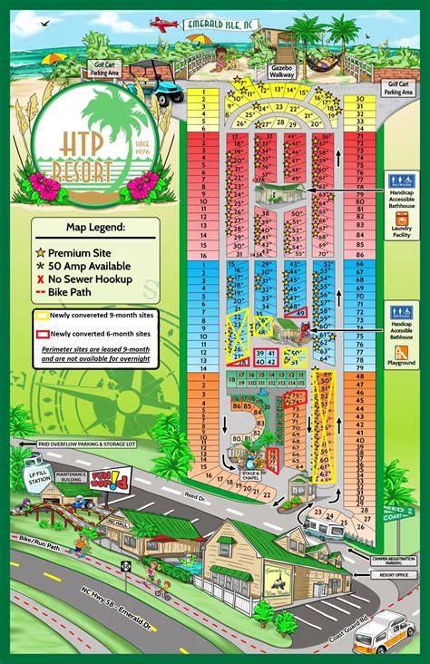 Resort Map | The Holiday Trav-L-Park Resort in Emerald Isle, NC