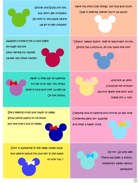 DISNEY THEMED SCAVENGER HUNT- FREE Clues Featuring Your Child's ...