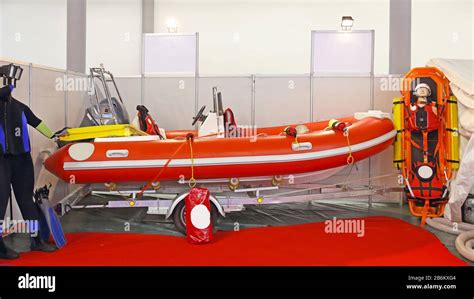 First Responder Equipment With Boat at Trailer Stock Photo - Alamy